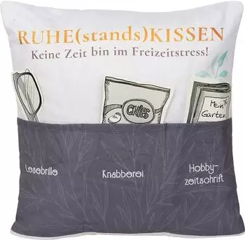 Hergo Sofahelden Ruhestandskissen mit Taschen, 43x43cm (8842)