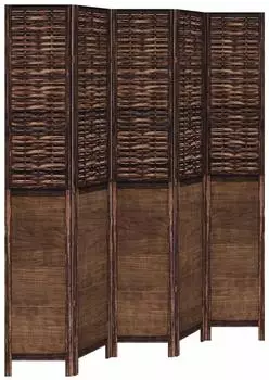 vidaXL Raumteiler 5-tlg. Paulownia Massivholz dunkelbraun