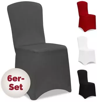 Detex Stuhlhussen 6er-Set Stretch anthrazit (109968)