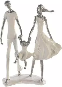 Casablanca by Gilde Skulptur "Family" Kunstharz silber-wei&szlig; (79804)