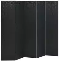 5-tlg. Raumteiler 2 Stk. Schwarz 200x180 Cm Stahl Vidaxl
