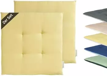 Tom Tailor Dove Chairpad Sitzkissen Baumwoll-Mix, gelb, 40x40cm (75477-040-40-40)
