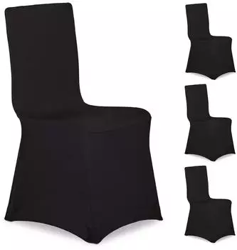 Relaxdays Stuhlhussen Bankettstuhl elastisch 8er-Set, schwarz
