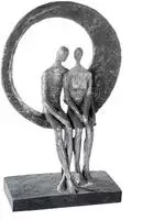 Casablanca Skulptur Love Place, Deko Figur Grau, Silber, Kunstharz Statue Wohnzimmer,