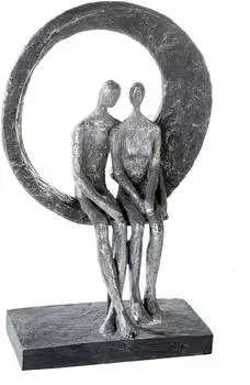 Casablanca by Gilde Skulptur "Love Place" Poly, grau/silber, 30cm (79496)