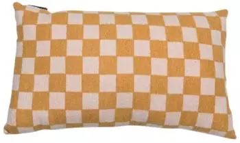 David Fussenegger Silvretta Kissenhülle 'Schachbrett' gold 30x50cm (8146)
