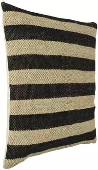 Eglo Chevery Zierkissen Jute/Wolle, schwarz/beige gestreift, 50x50cm (420045)