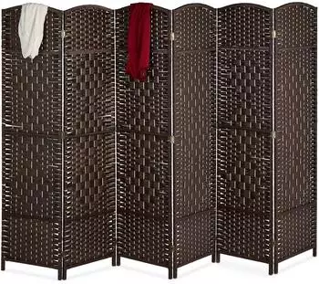 Relaxdays Paravent Raumteiler faltbar, 6-teilig, braun (170x240cm)