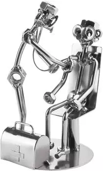 Brubaker Schraubenmännchen Arzt mit Patient, Metall (Handarbeit)