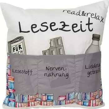 Hergo Sofahelden Dekokissen mit Taschen, 43x43cm