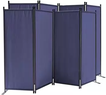 QUICK STAR Paravent 4-teilig, 165x220cm, blau, faltbar, wetterfest (2 St&uuml;ck)