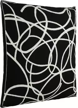 Eglo Chevery Dekokissen, bestickt, Baumwolle/Polyester, schwarz/weiß, 45x45cm (420006)