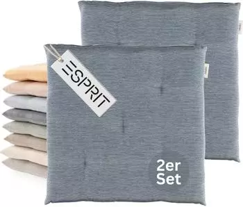 Esprit Needlestripe Sitzkissen blau 40x40cm, 2er-Set (71400-080-40-40-2)