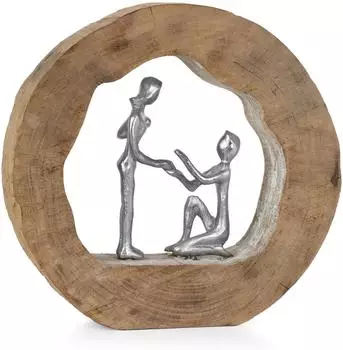 Moritz Skulptur Heiratsantrag Liebespaar, Holz, 29x6x28cm