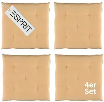 Esprit Needlestripe Sitzkissen gelb, 40x40cm, 4er-Set (71400-040-40-40-4)