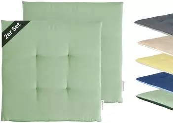 Tom Tailor Dove Chairpad Sitzkissen 2er-Set, gr&uuml;n, 40x40cm, Oeko-Tex (75477-090-40-40)