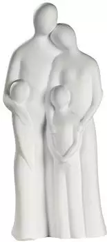 Gilde Skulptur „Familienharmonie" Keramik, cremeweiß, 45cm (30379)