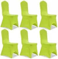 vidaXL Stretch Stuhlbezug 6 St&uuml;ck Gr&uuml;n