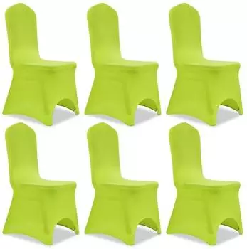 vidaXL Stretch-Stuhlbezug, gr&uuml;n, 6 St&uuml;ck (131414)