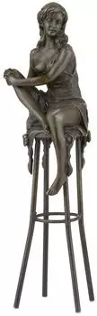 Moritz Bronzefigur Frau auf Barhocker, 27,5cm (4260525957593)