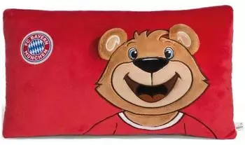 NICI FC Bayern M&uuml;nchen B&auml;r Berni Kissen, Pl&uuml;sch, 43x25cm (49080)