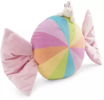 NICI Bonbonf&ouml;rmiges Kissen mit Kuscheltier Einhorn, 45cm (61918)
