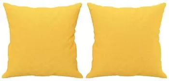 vidaXL Zierkissen 2 Stk., Stoff, hellgelb, 40x40cm (349476)