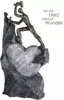 Casablanca Skulptur Heart bronzefarben, Kunstharz, 37cm (79898)