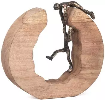 Moritz Skulptur "Teamwork" Holz, schwarz/gold, 29,5x28cm