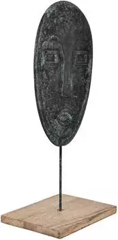 Eglo Hokuta Skulptur mit Sockel, Holz und Metall, grüne Patina, 45cm (427034)