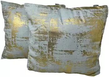 Jet-Line Dekokissen 2er-Set grau/gold, 40x40cm (23181)
