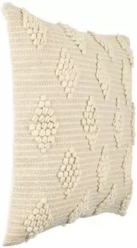 Eglo Chevery Dekokissen handgewebt, Baumwolle/Polyester, creme, 50x50cm