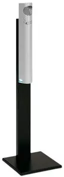 Proregal Praktischer Wandascher Mit Abstreifblech Mit Standfu&szlig; 3,5 Liter HxBxT 125 x 31 x 31 cm Verzinkter Stahl Silber