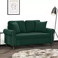 vidaXL Zierkissen 2 Stk. Dunkelgr&uuml;n 40x40 cm Samt
