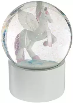 Atmosphera Schneekugel Einhorn grau, &Oslash;10cm