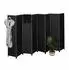 Relaxdays Paravent Holz Schwarz 8-teilig Faltbar 170 cm x 320 cm x 2 cm