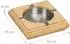 Relaxdays Tischaschenbecher Bambus Edelstahl Natur Silber Rutschfest 4 cm x 15 cm x 15 cm 0,37 kg