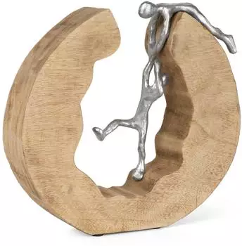 Moritz Skulptur "Teamwork" Mangoholz/Alu, 29x28cm