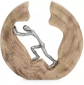 Moritz Push and Work Skulptur Mangoholz/Aluminium, 29x28cm (1689)
