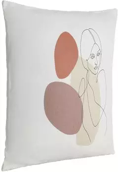 Eglo Chevery Dekokissen Line-Art, Baumwolle/Polyester, natur, 45x45cm (420008)