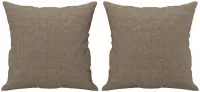 vidaXL Zierkissen 2 Stk. Taupe 40x40 cm Stoff