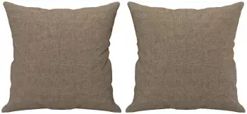 vidaXL Zierkissen 2 Stk., Stoff, taupe, 40x40cm (349478)