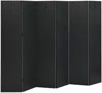 6-tlg. Raumteiler Schwarz 240x180 Cm Stahl Vidaxl