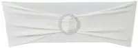 vidaXL 25 x Stretch Stuhlschleifen + Diamant Schnalle cremefarben