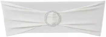 vidaXL Stretch Stuhlschleifen mit Diamant-Schnalle, cremefarben, 25er-Set (130348)