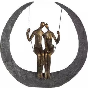 Casablanca by Gilde Skulptur Swing bronzefarben/grau, Polyresin, 30cm (89166)