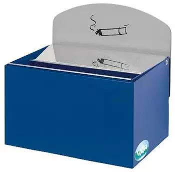 Proregal Robuster Wandascher Mit Schild 0,8 Liter HxBxT 20 x 20 x 12,5 cm Verzinkter Stahl Blau