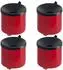 Proregal SparSet 4x Runder Feuerlöschender Wandaschenbecher 2 Liter HxØ 16 x 16 cm Metal Rot Mit Schwarzem Decker
