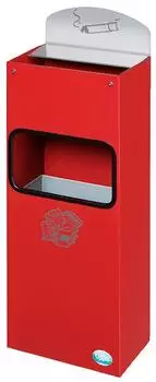 Proregal Robuster Wandascher Mit Schild 4 Liter HxBxT 55 x 14,5 x 22 cm Verzinkter Stahl Rot