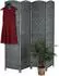 Relaxdays Paravent Holz Papierseil Grau Zusammenfaltbar 170 cm x 160 cm x 2 cm 4,3 kg